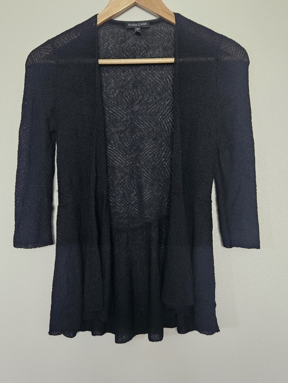 Eileen Fisher Open Cardigan Black Small